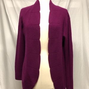 Scallop-front cashmere cardigan